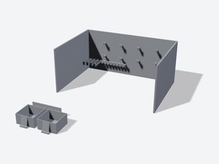 3D preview of the Pegboard hub with hooks