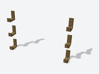 3D preview of the Wall hangers, 3 guns