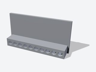 3D preview of the 1/4 in bit rack, 10 bits